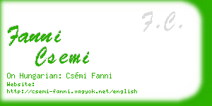 fanni csemi business card